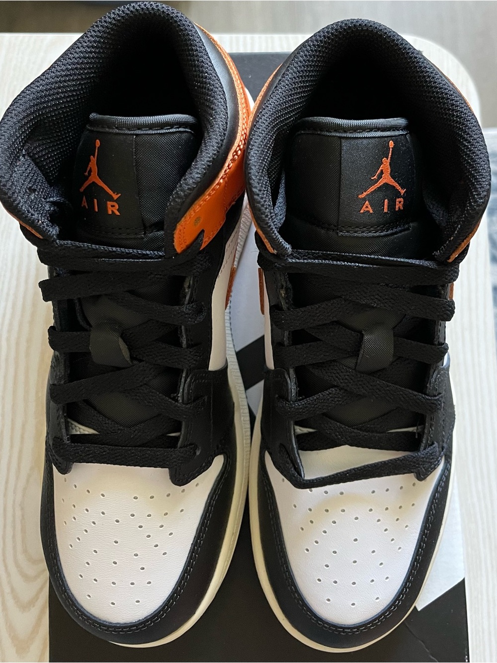 Jordan Sneakers - Black, White & Orange Accents